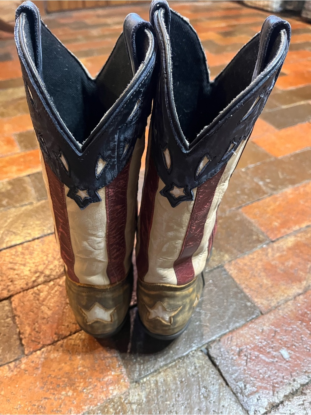 Laredo Women’s leather western boots Stars and Stripes size 10M patriotic - Picture 3 of 12